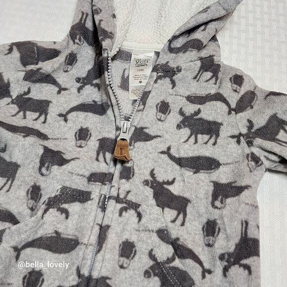 🏖 12 Months Carter's Super Cozy Zip Up Jacket Infant Toddler Baby - Picture 2 of 3